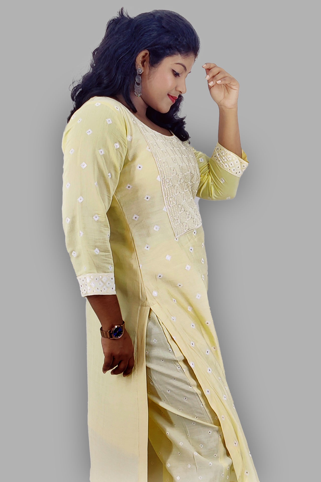 Modal Chanderi Embroidery Kurta Set