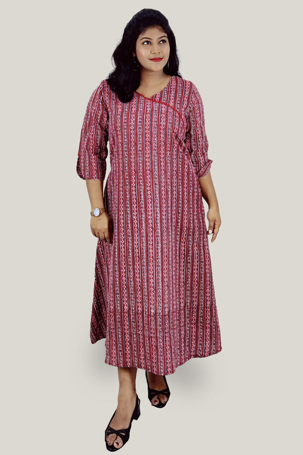 Cotton Kanta Printed A-Line Kurta