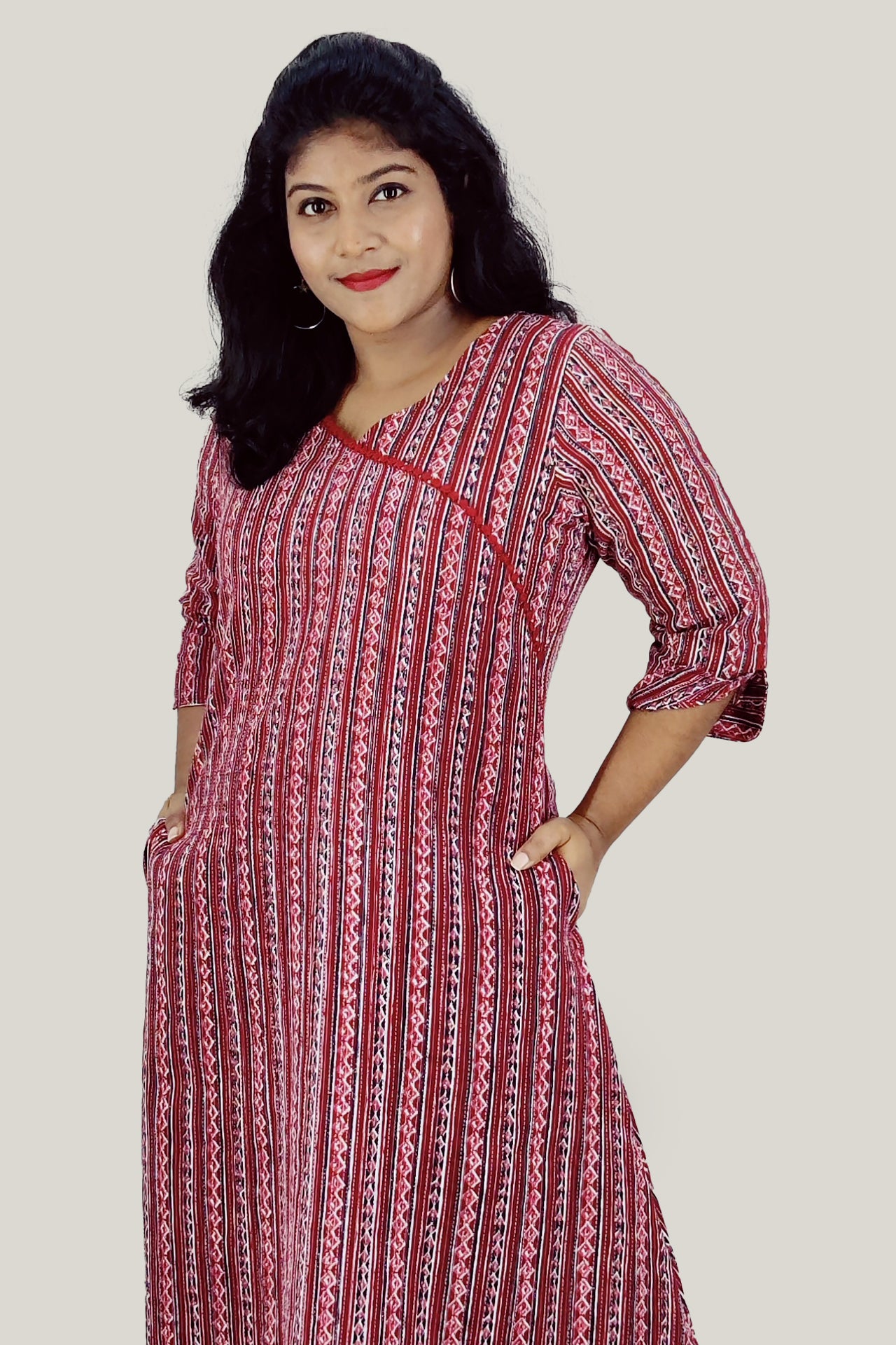 Cotton Kanta Printed A-Line Kurta