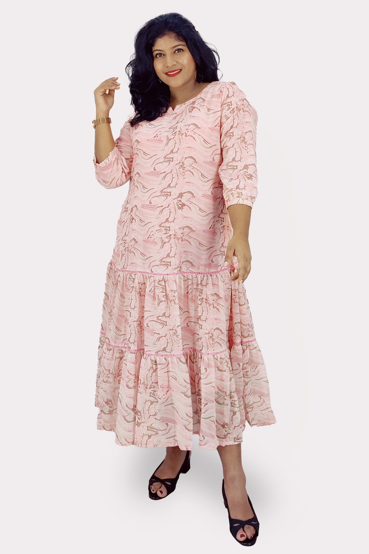 Georgette Printed Flared Kurta