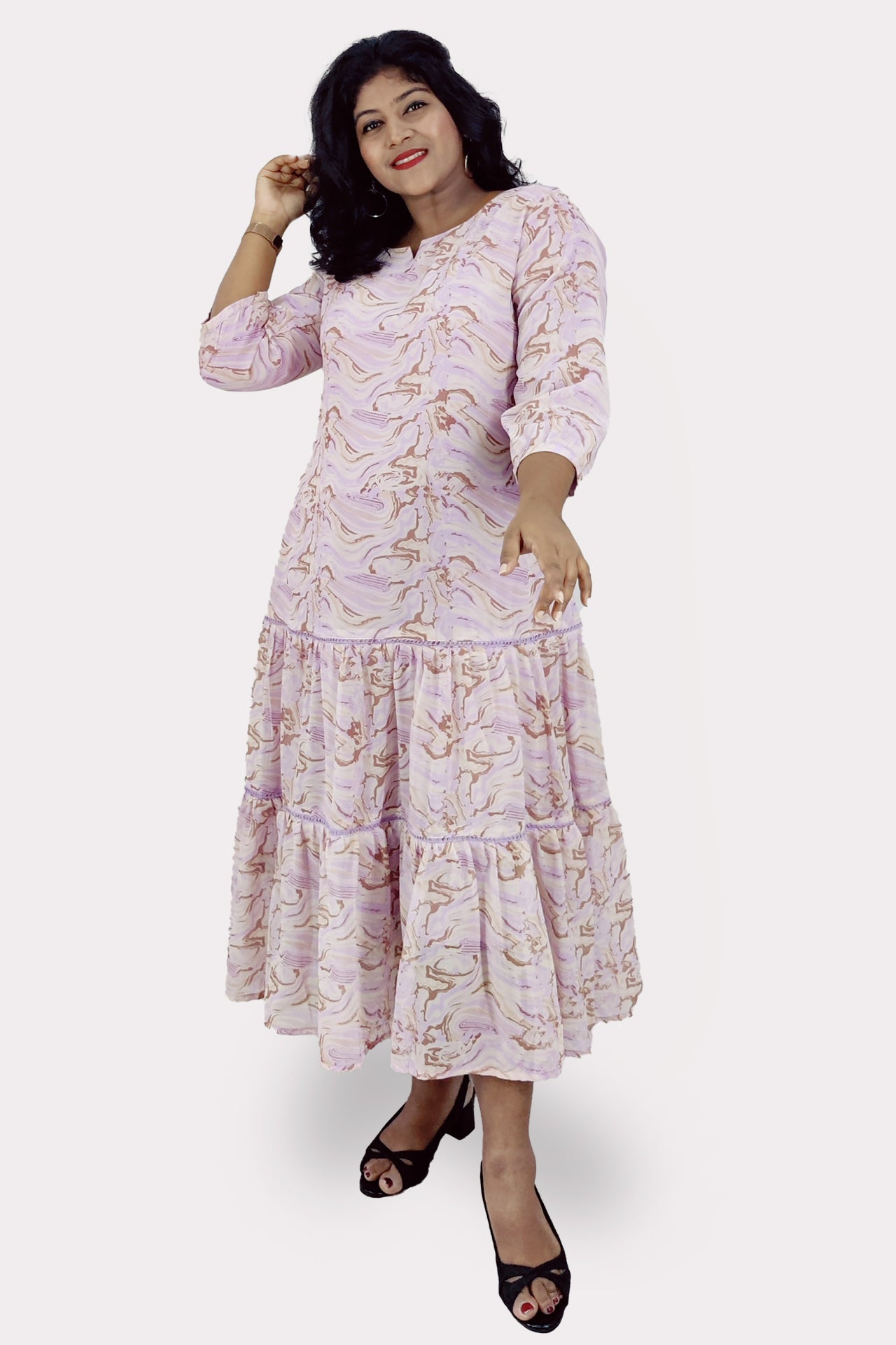 Georgette Printed Flared Kurta