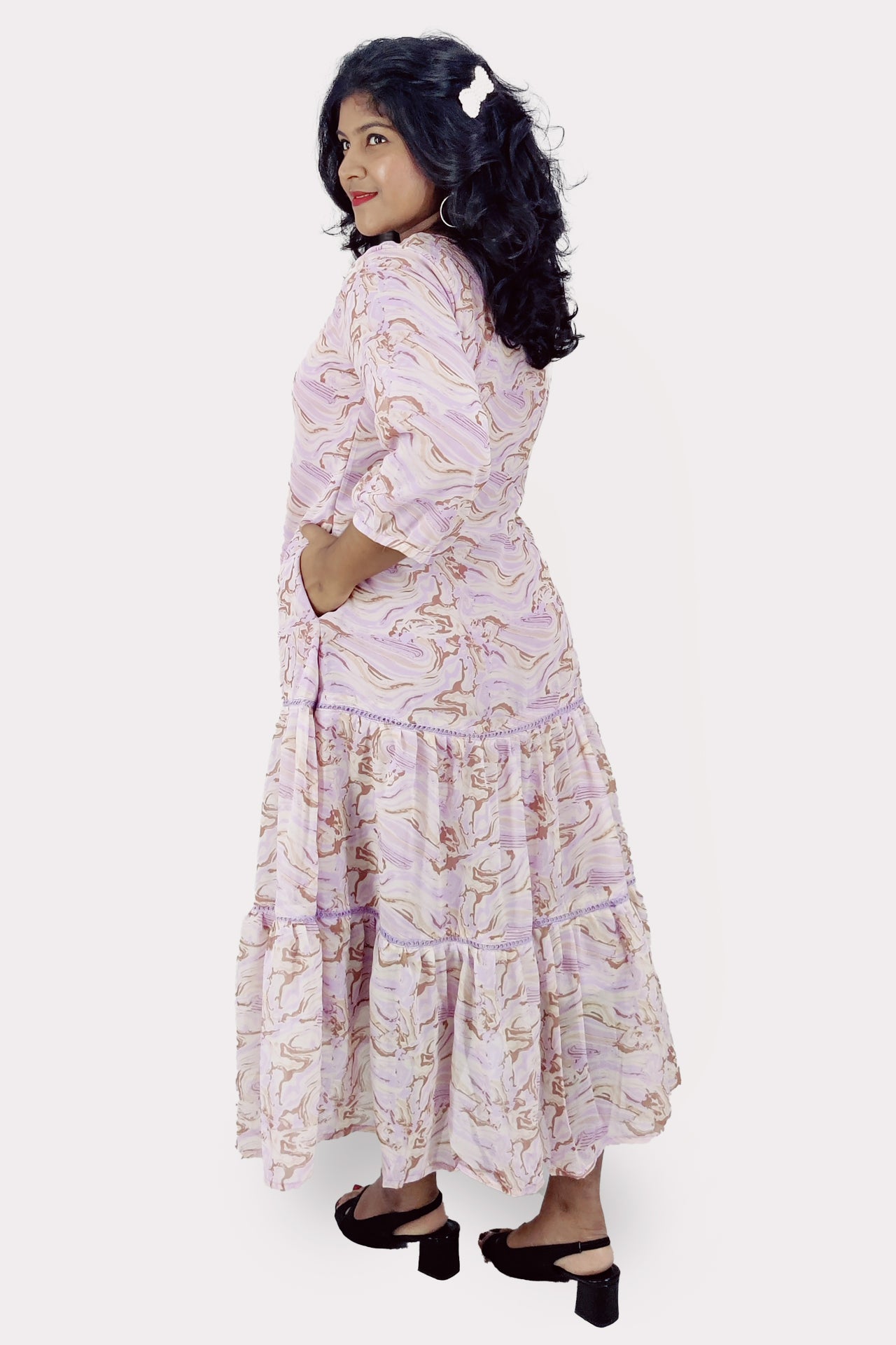 Georgette Printed Flared Kurta