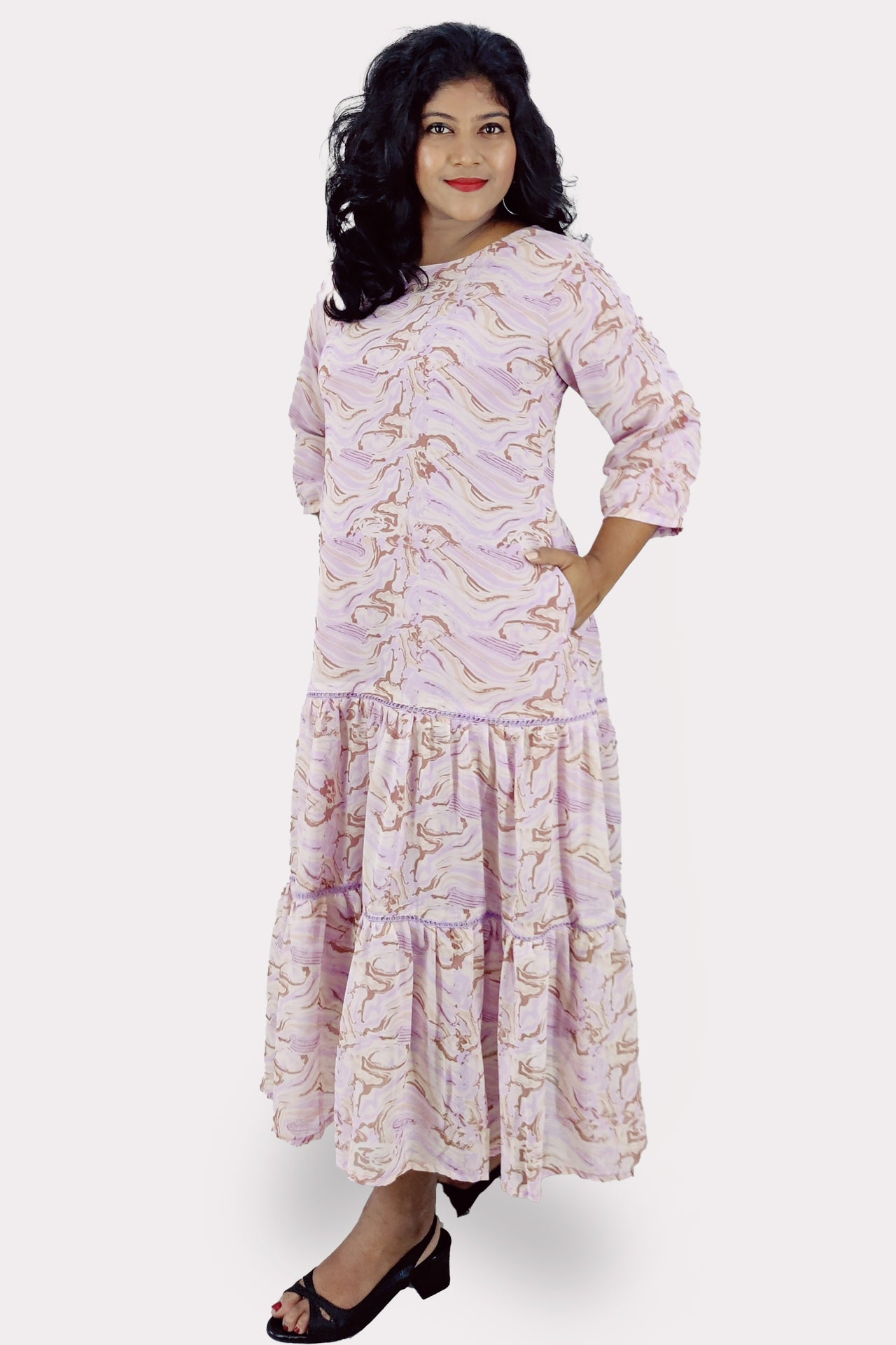 Georgette Printed Flared Kurta