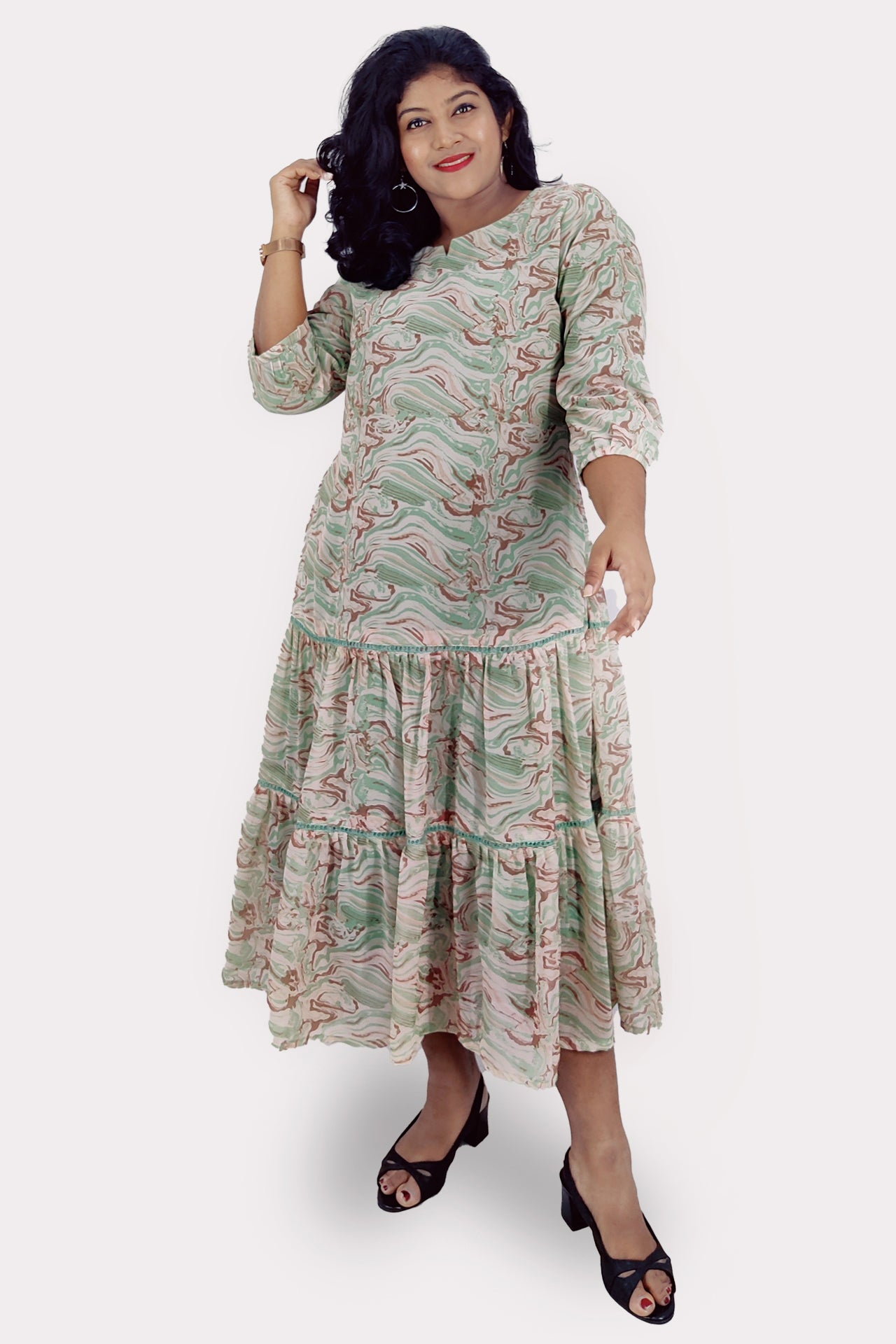 Georgette Printed Flared Kurta