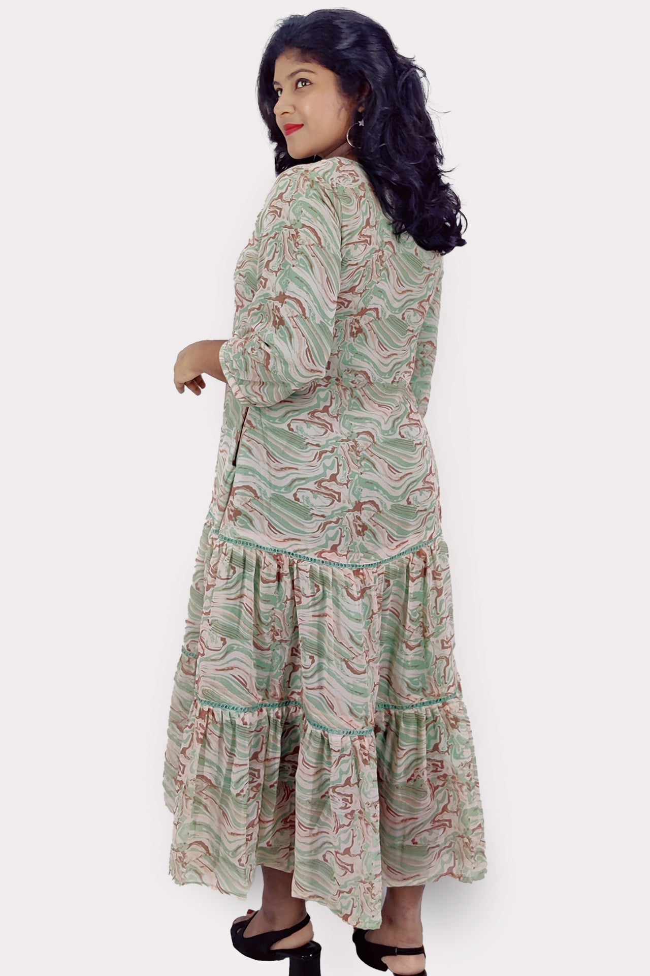 Georgette Printed Flared Kurta