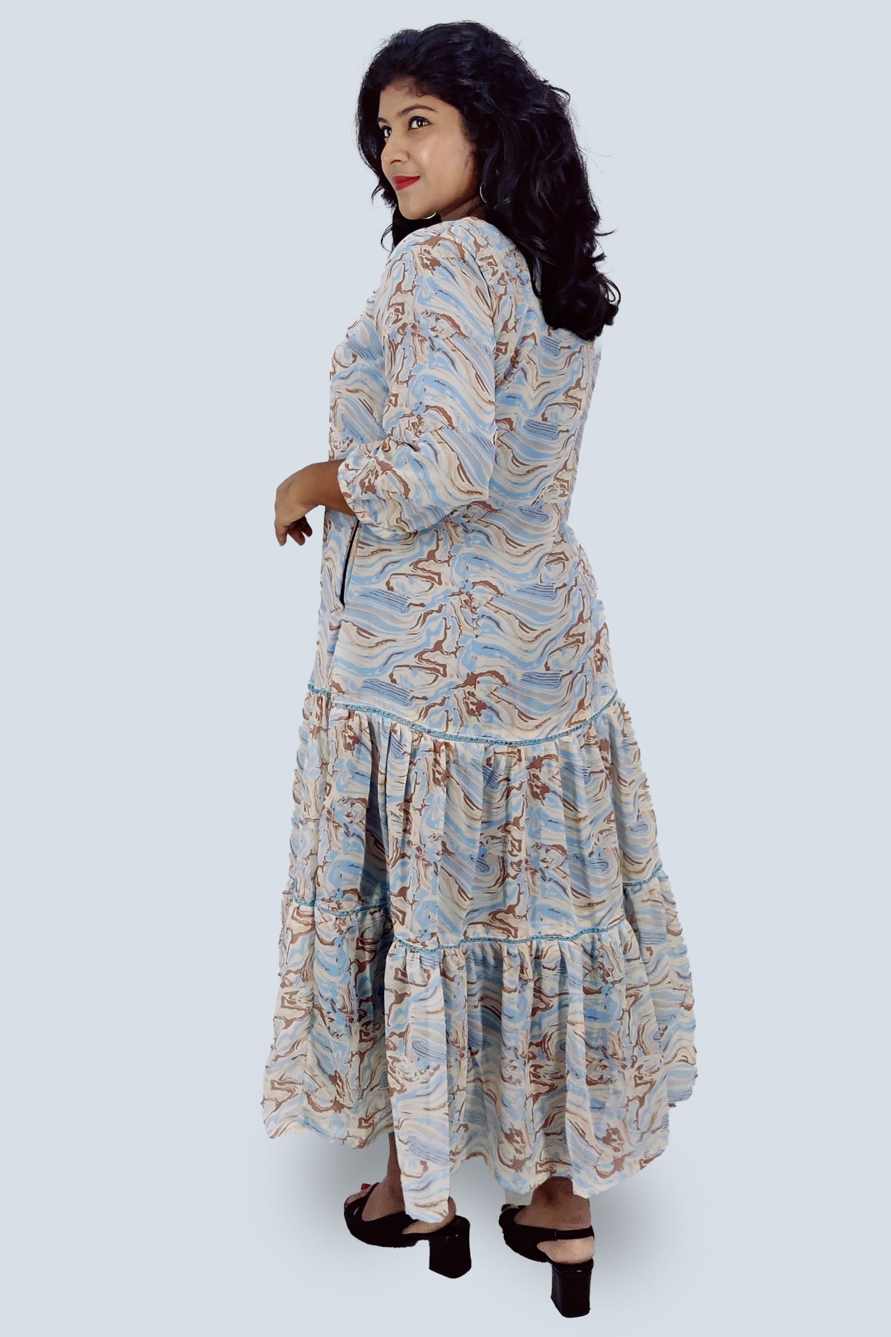 Georgette Printed Flared Kurta