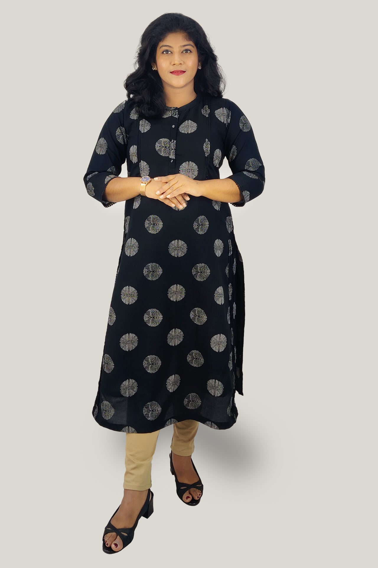 Cotton Printed Slitted Feeding Kurta