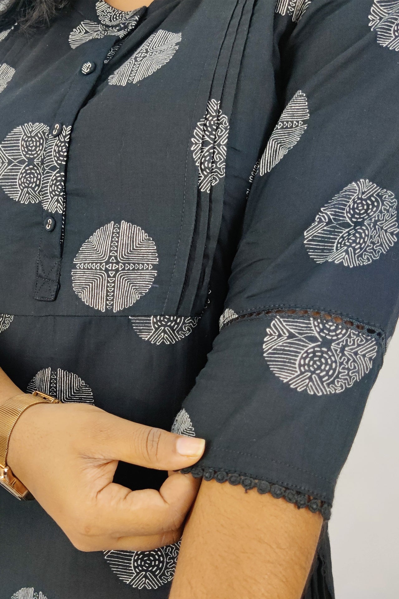 Cotton Printed Slitted Feeding Kurta