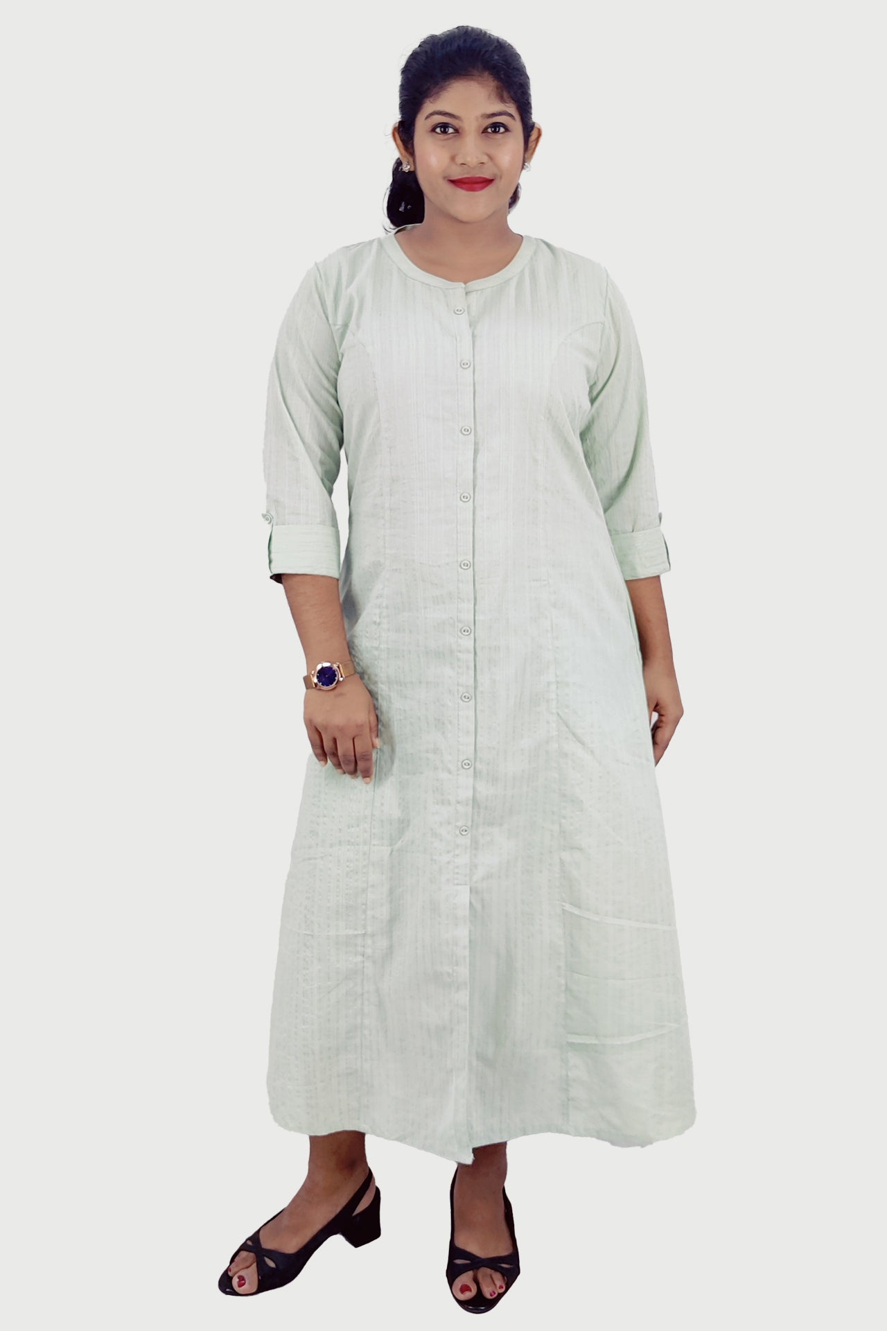 Cotton Stripped A-Line Kurta