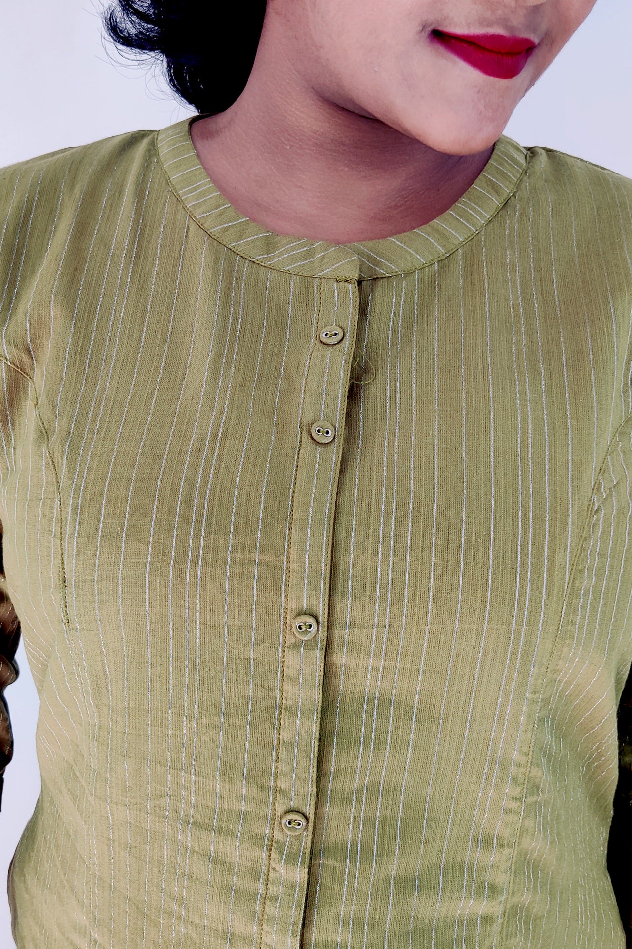 Cotton Stripped A-Line Kurta