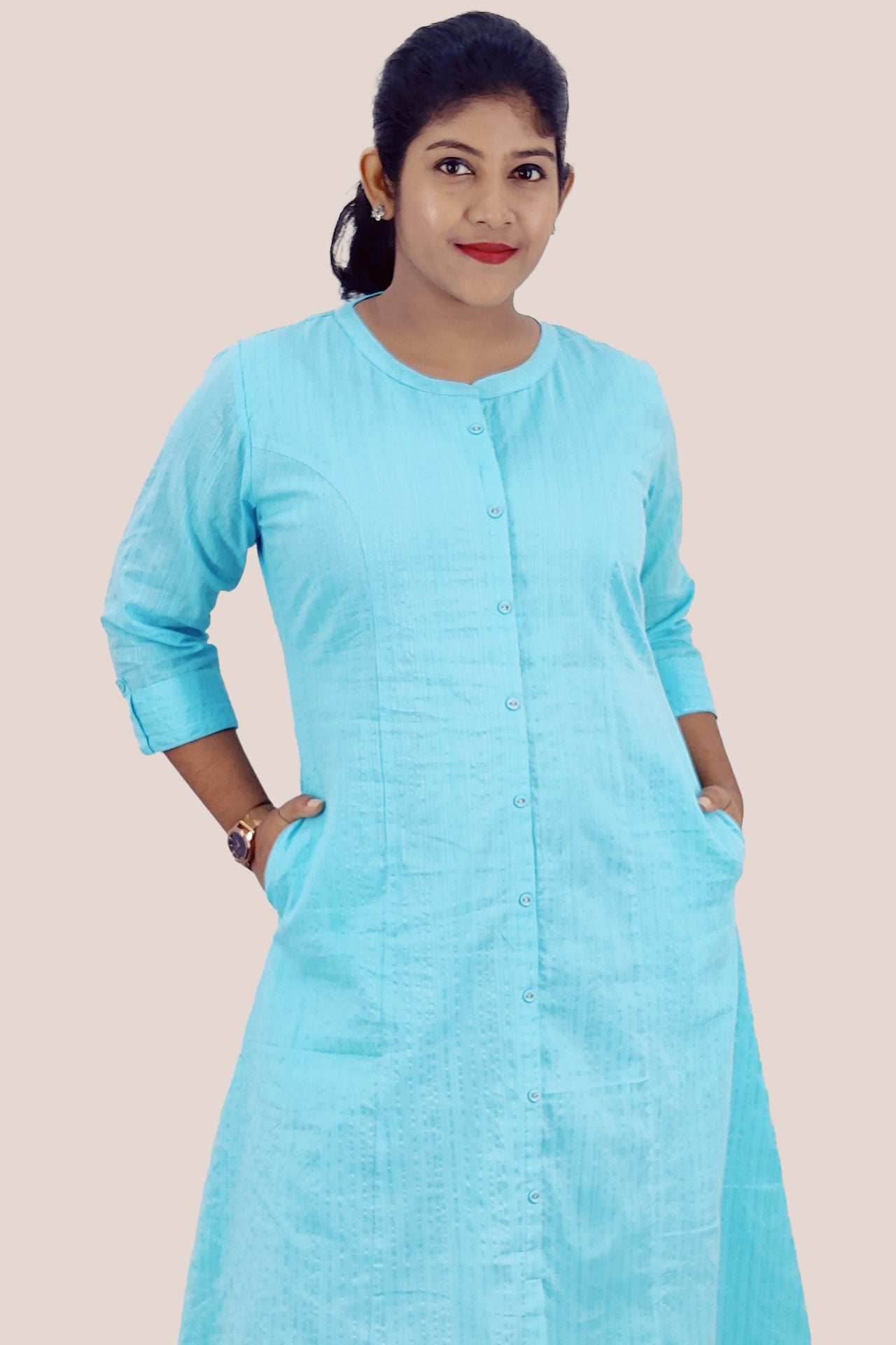 Cotton Stripped A-Line Kurta