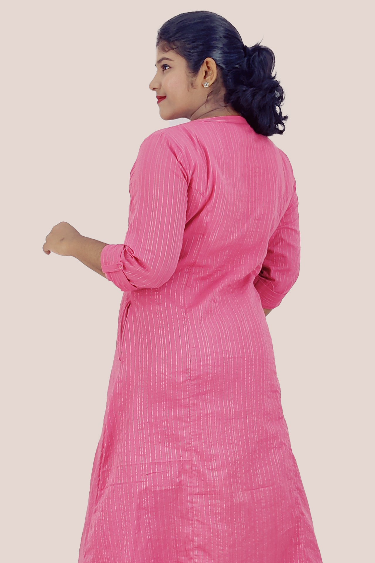 Cotton Stripped A-Line Kurta