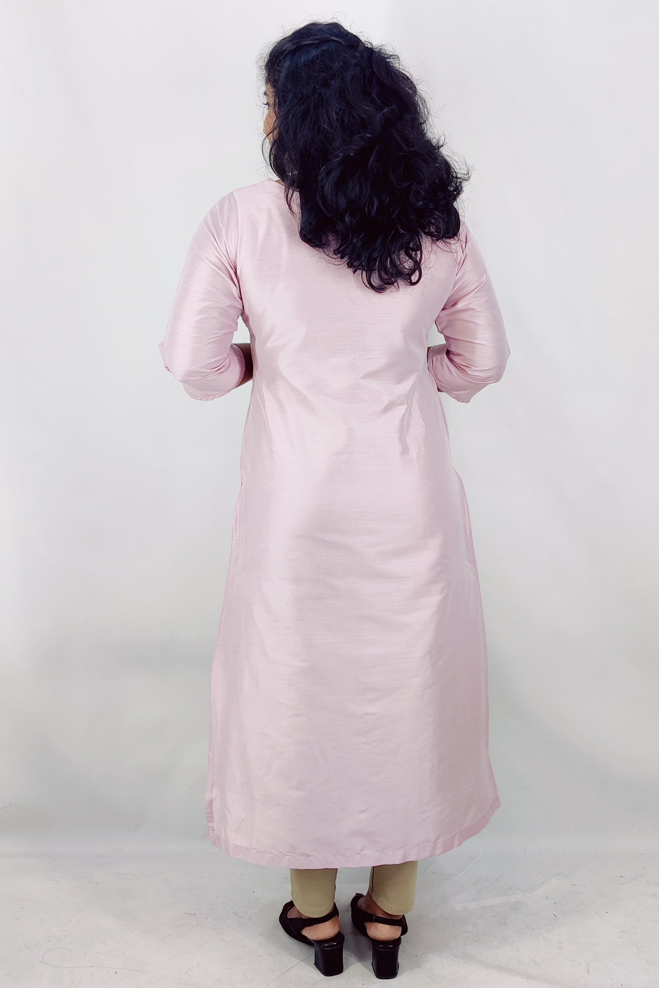 Cotton Slik Solid Slitted Kurta