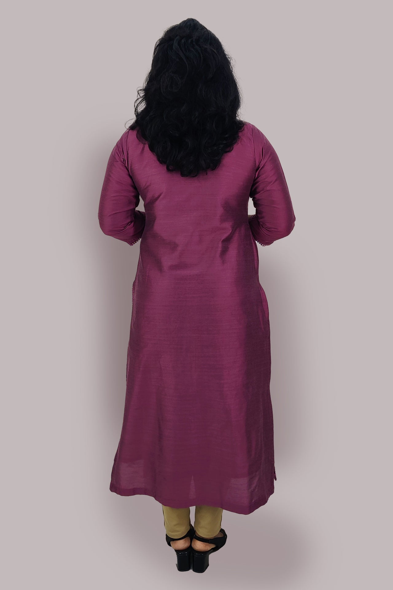 Cotton Slik Solid Slitted Kurta