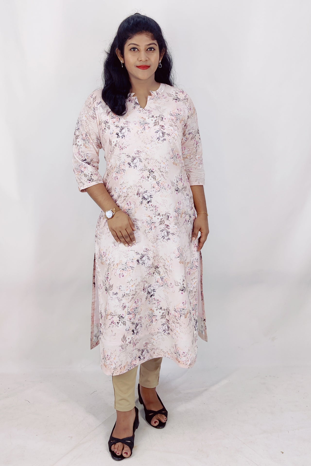 Cotton Digital Printed Slitted Kurta