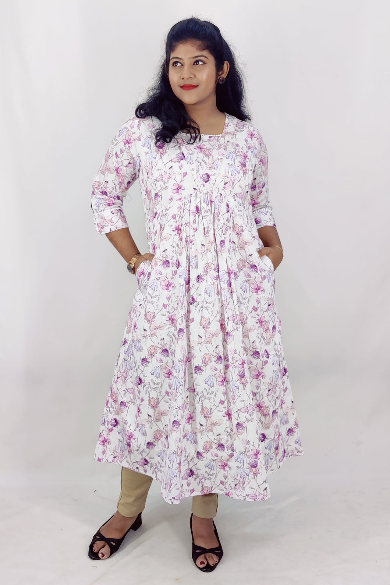 Cotton Aliya Cut A-Line Kurta