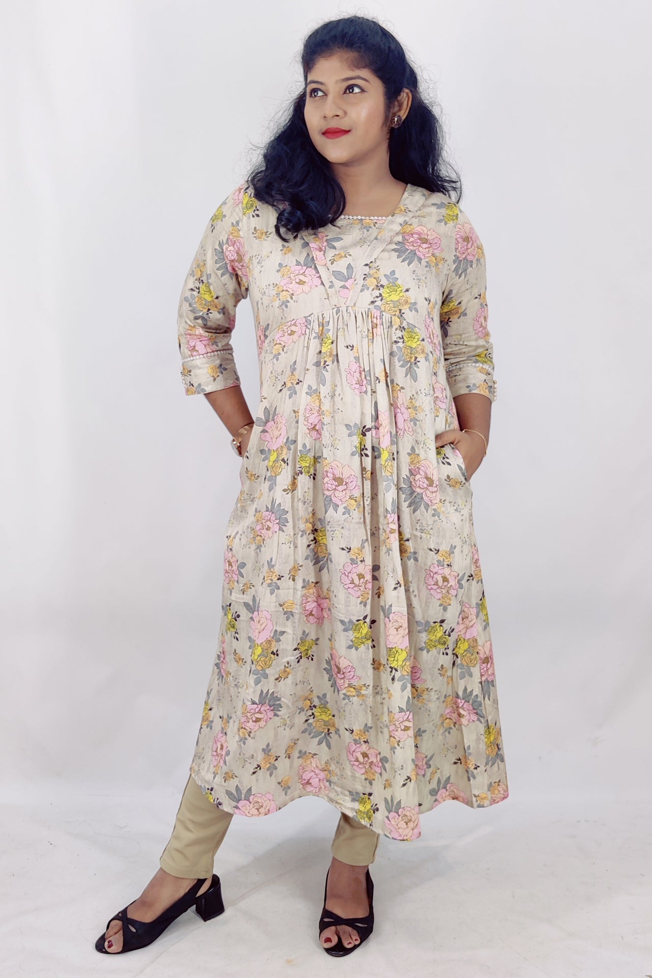 Cotton Aliya Cut A-Line Kurta