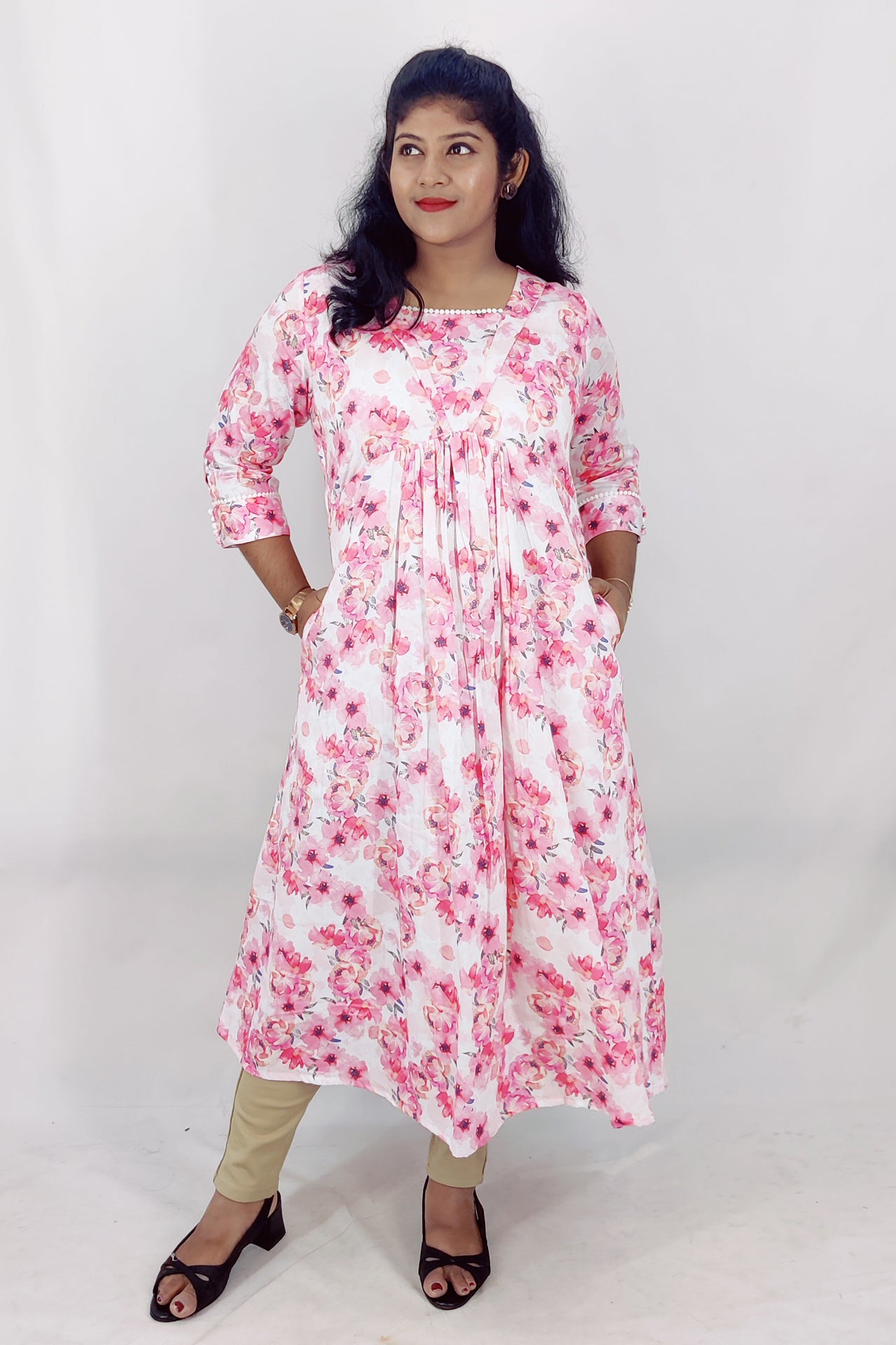 Cotton Aliya Cut A-Line Kurta