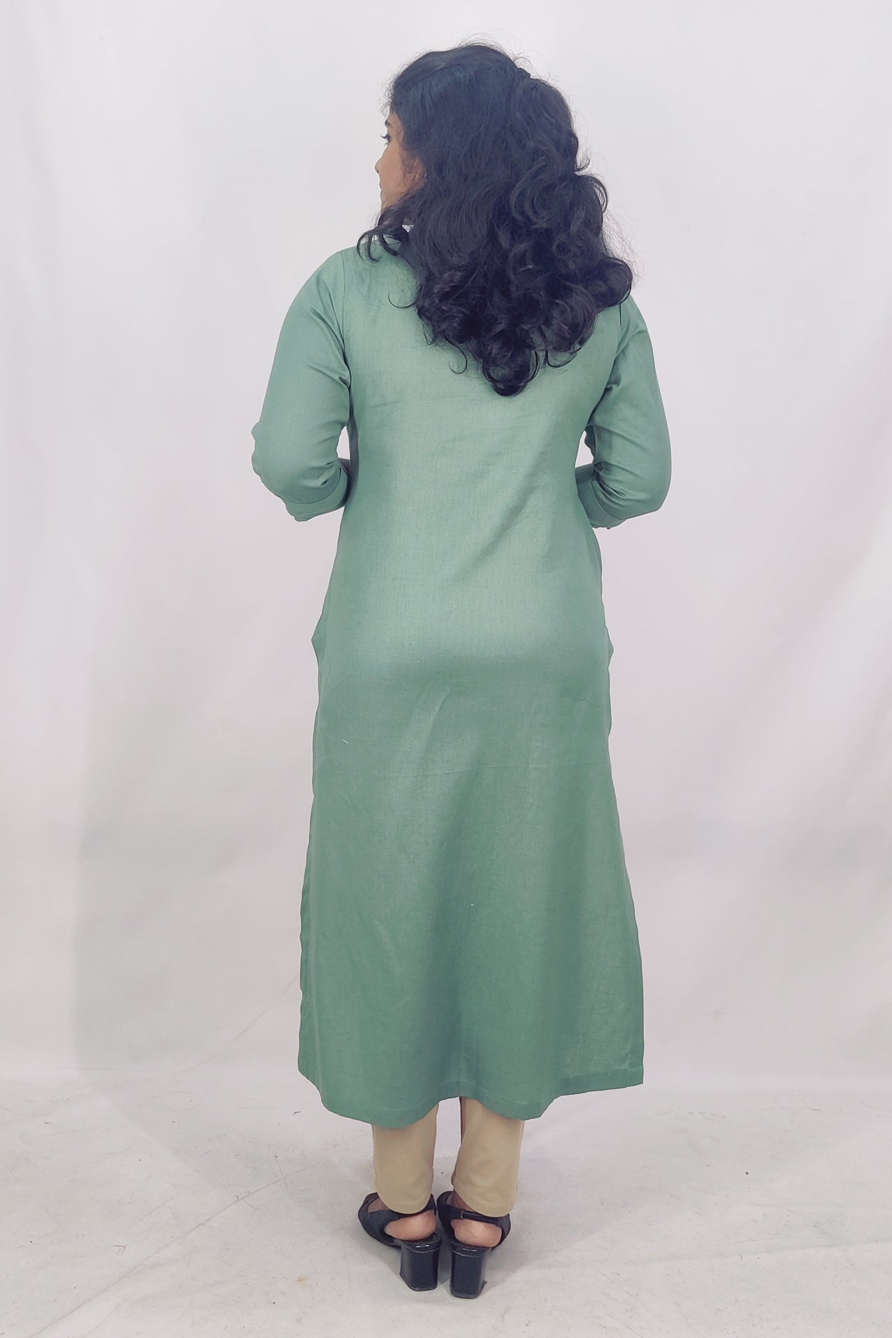 Cotton Flax Slitted Kurta