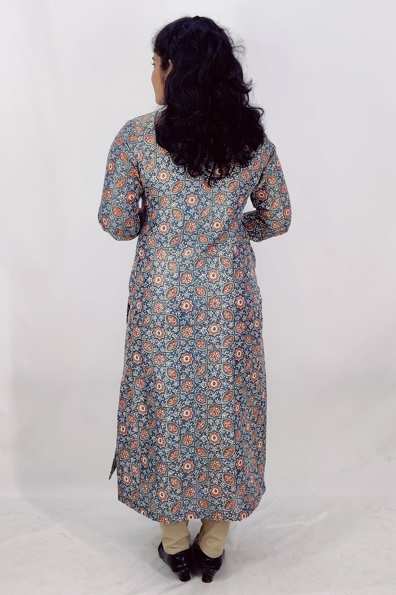 Blended Cotton Printed Slitted Kurta