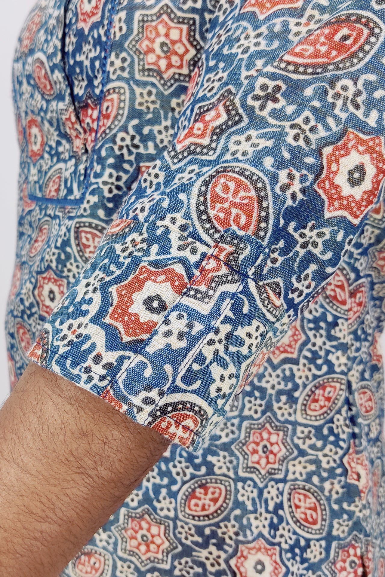 Blended Cotton Printed Slitted Kurta