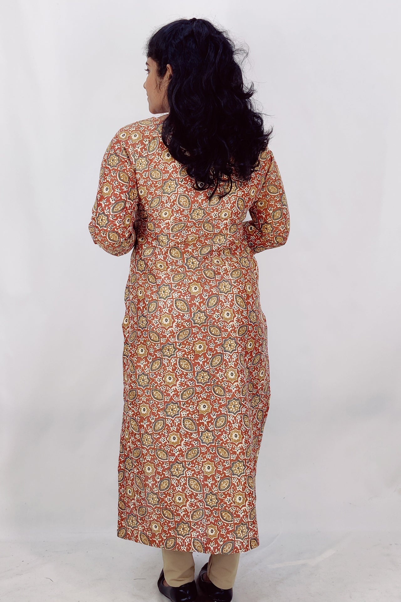 Blended Cotton Printed Slitted Kurta