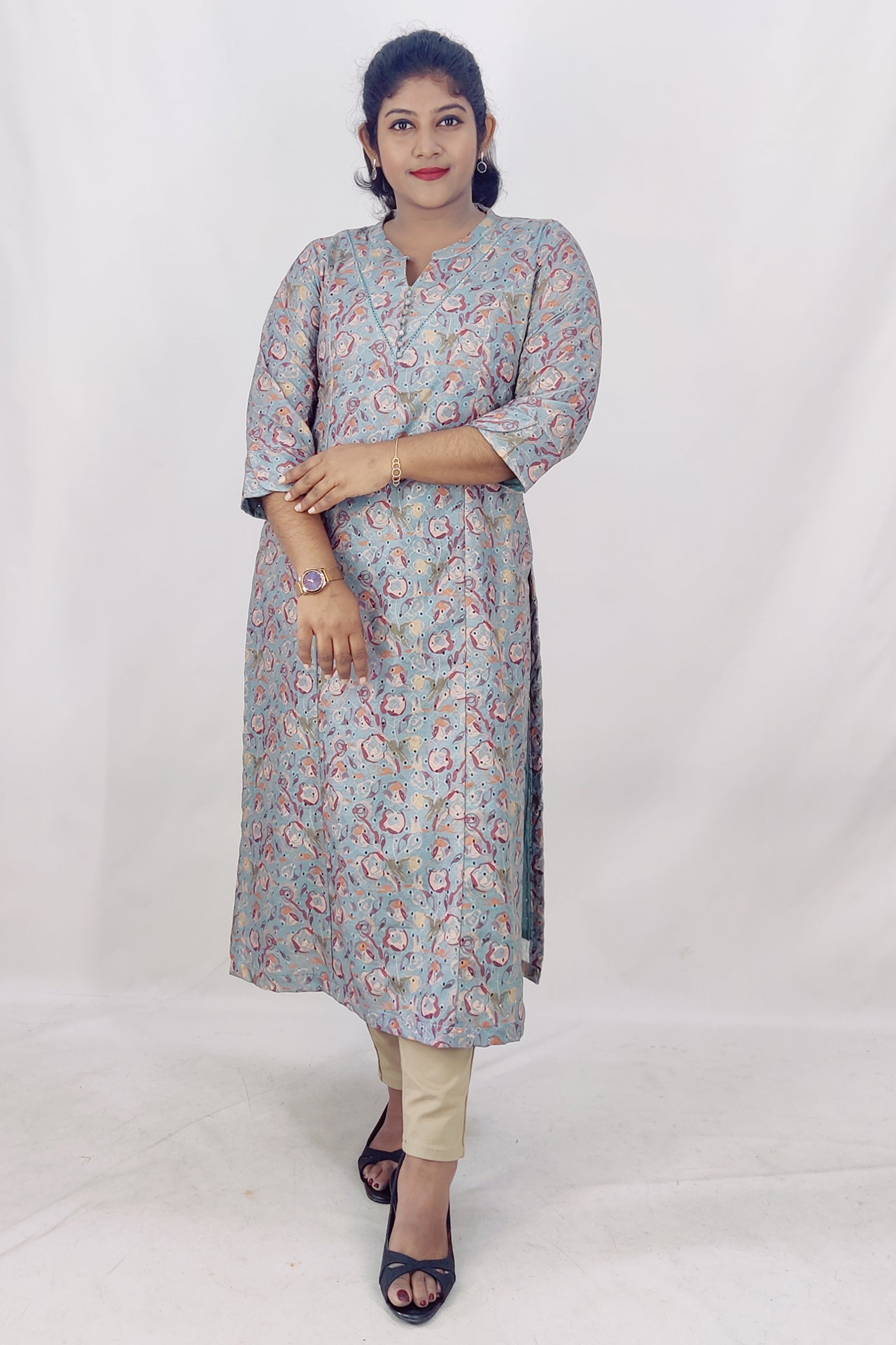 Cotton Hakoba Princes Cut Slitted Kurta