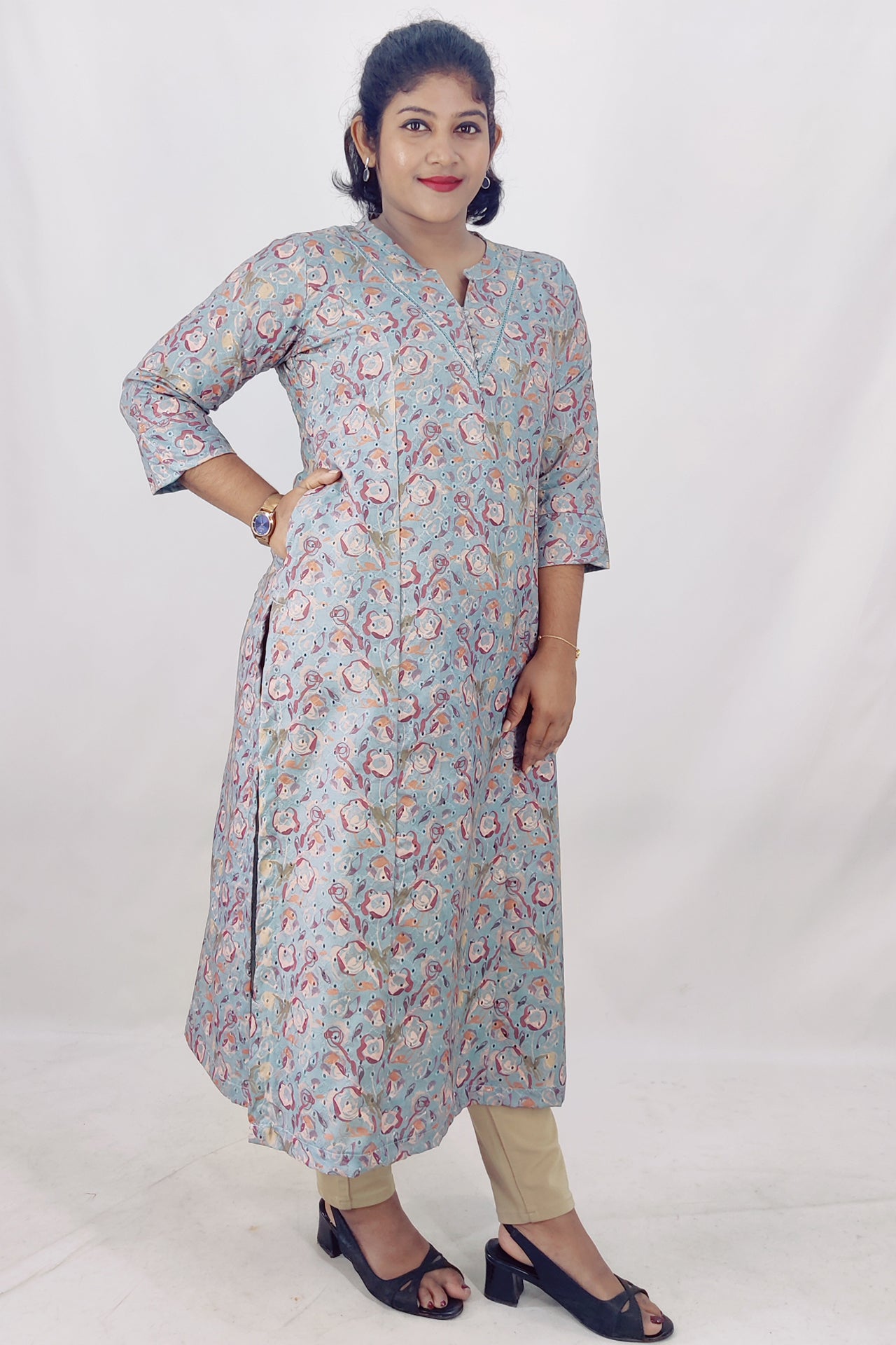 Cotton Hakoba Princes Cut Slitted Kurta