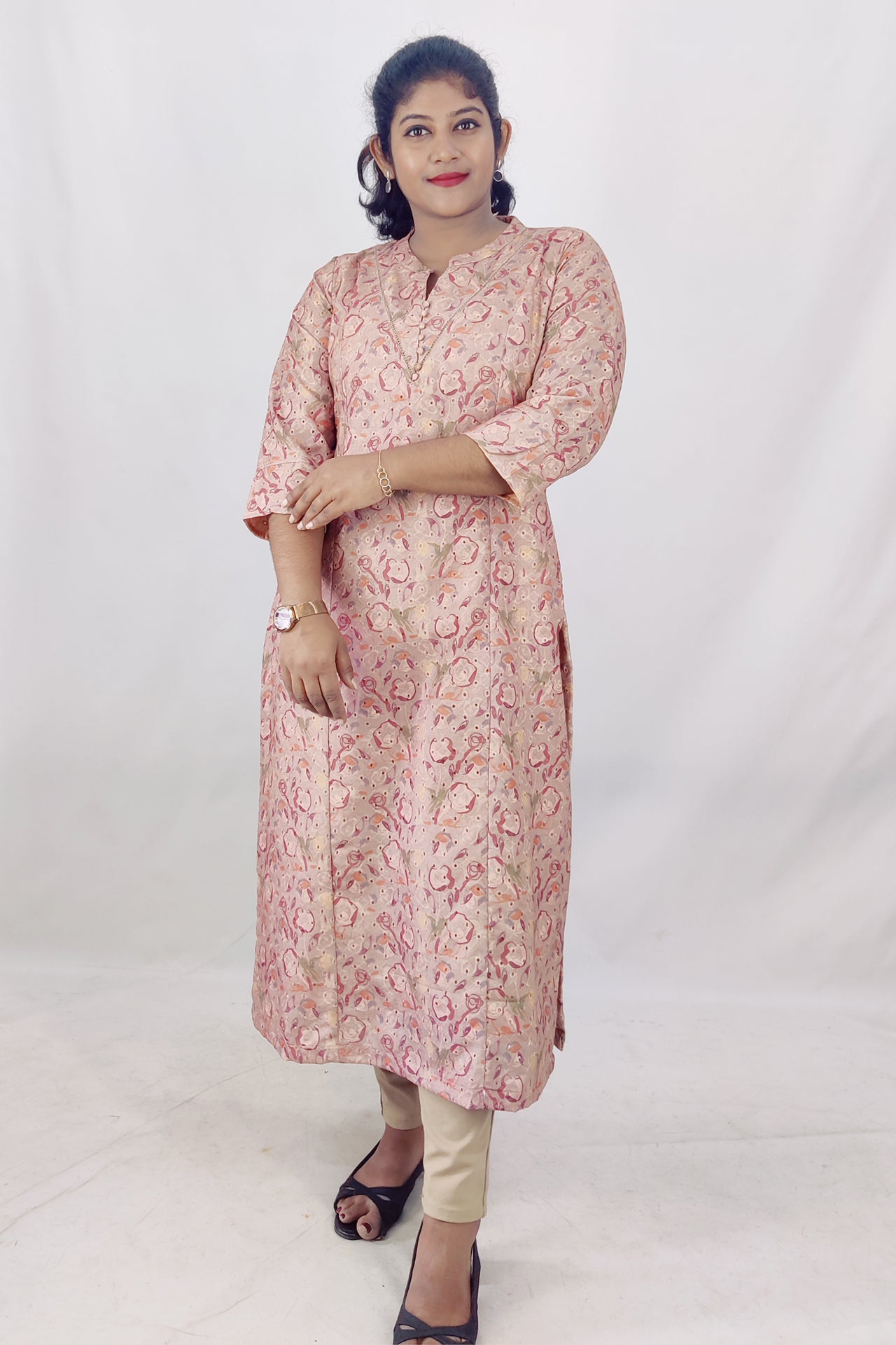 Cotton Hakoba Princes Cut Slitted Kurta