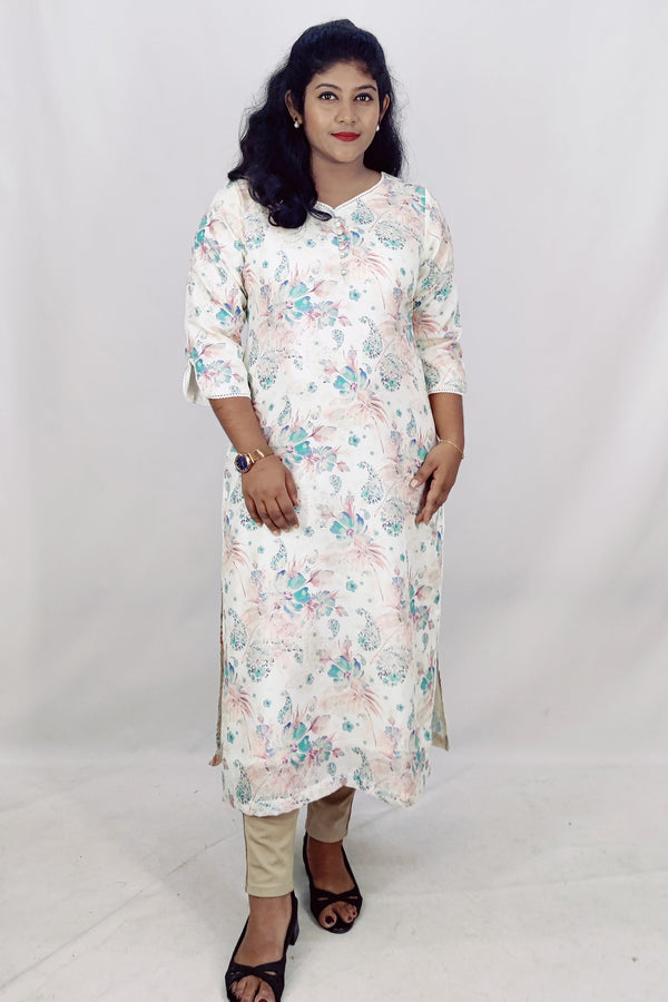 Viscos Silks Dgital Printed Slitted Kurta