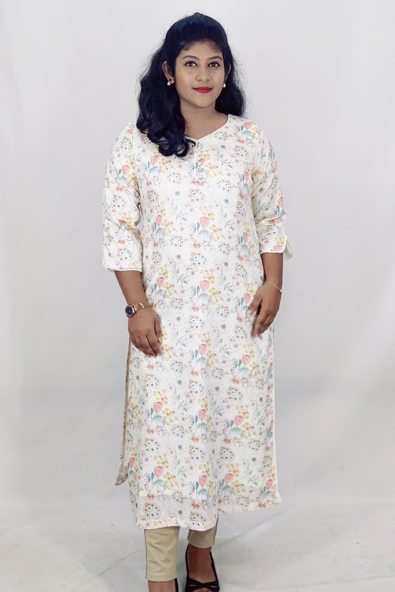 Viscos Silks Dgital Printed Slitted Kurta