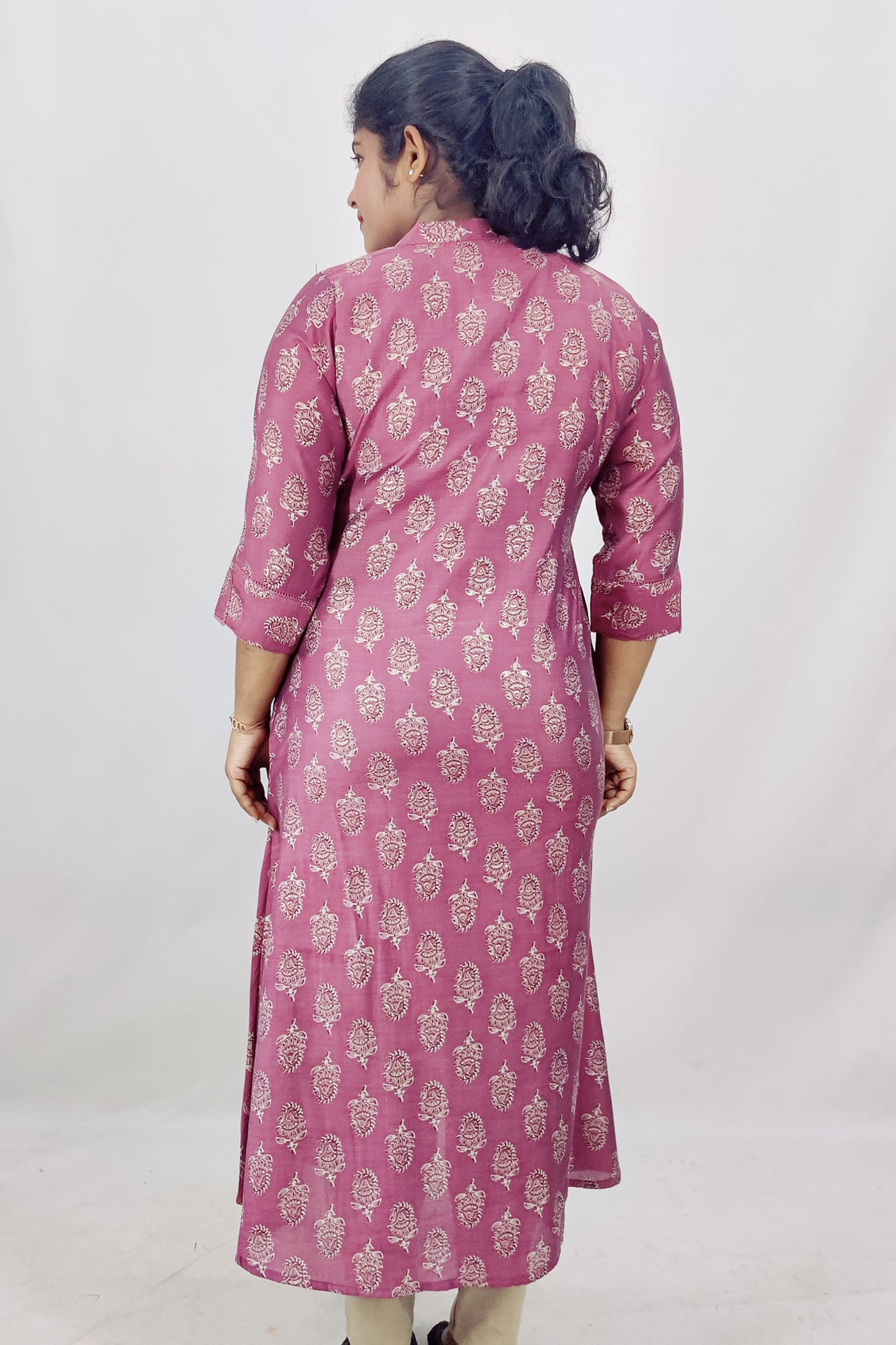 Modal Chanderi Digital Printed With Foil A-Line Kurta