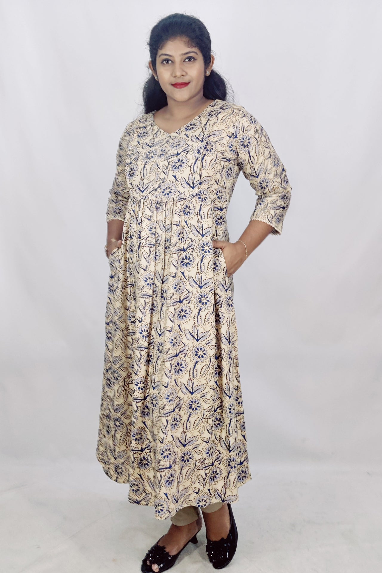 Rayon Printed Feeding A- Line Kurta