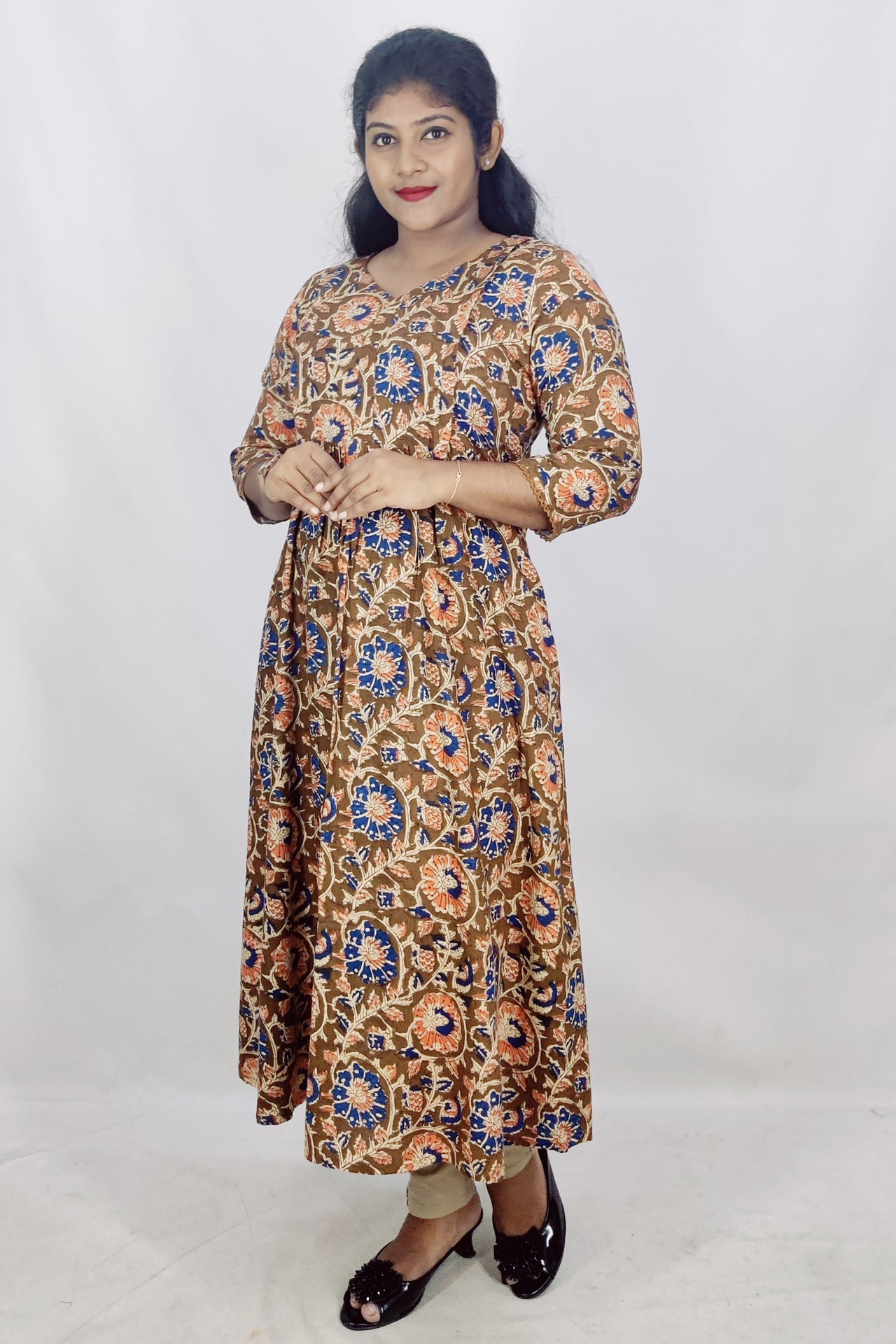 Rayon Printed Feeding A- Line Kurta