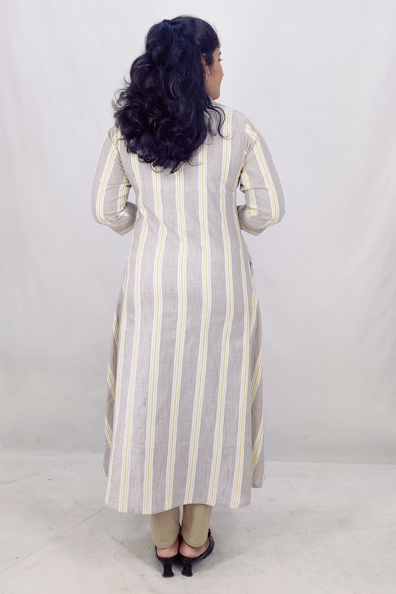 Cotton Stripped A-Line Kurta