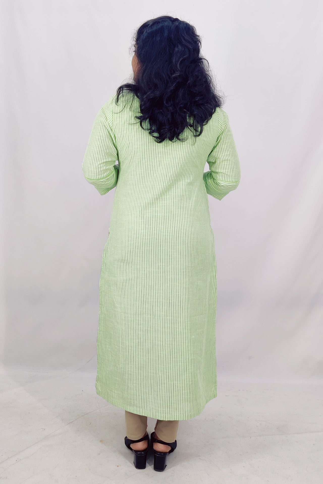 Cotton Stripped Slitted Kurta