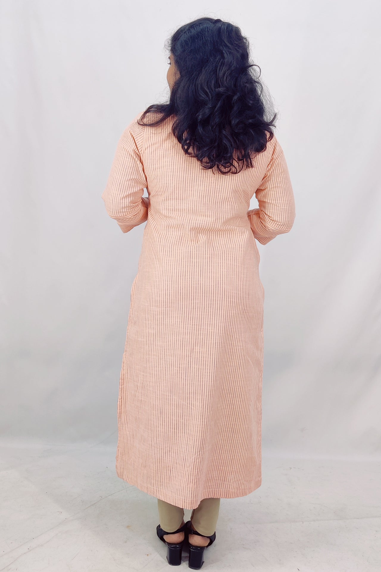 Cotton Stripped Slitted Kurta