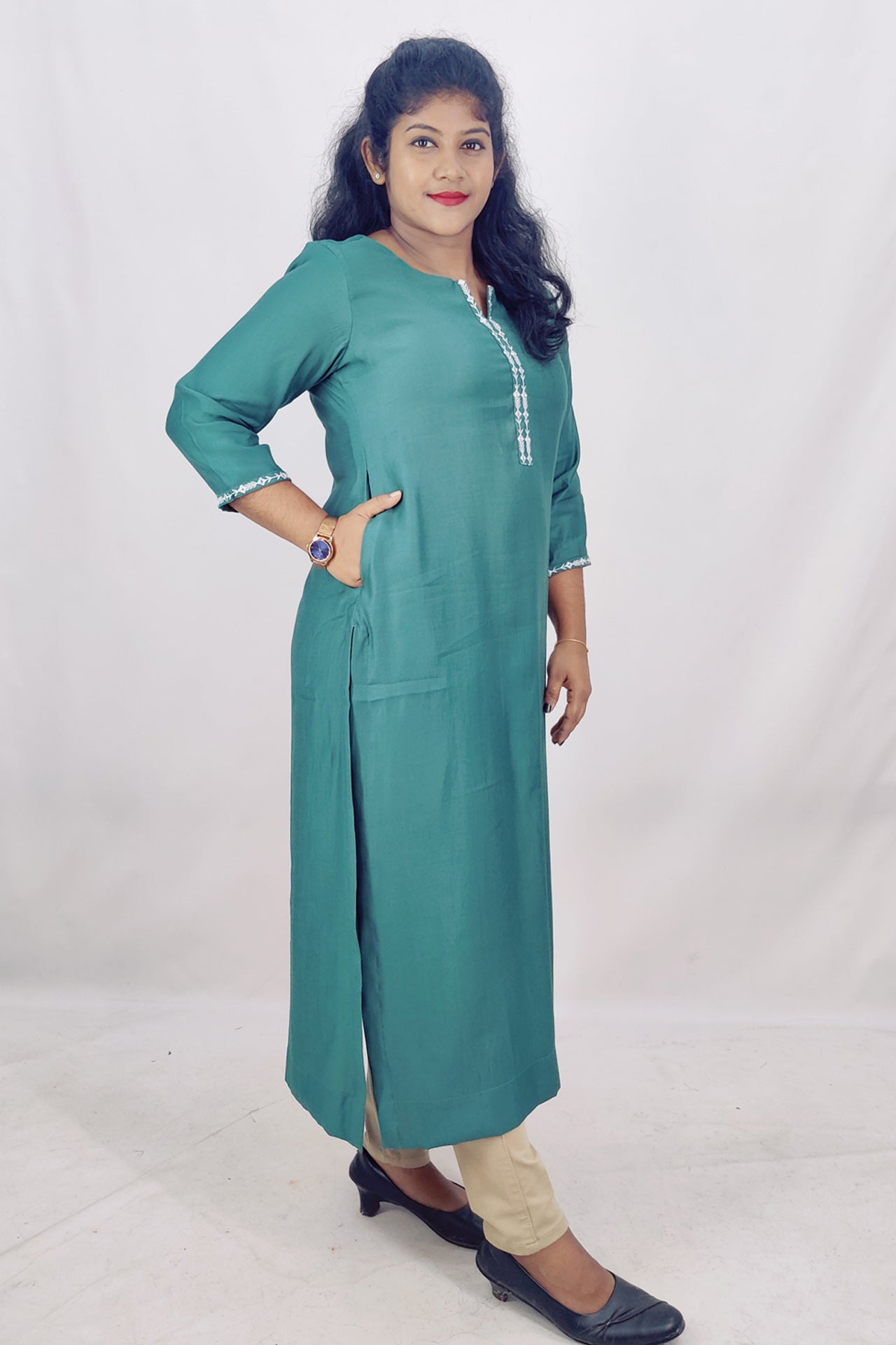 Poly Viscos Slitted Kurta