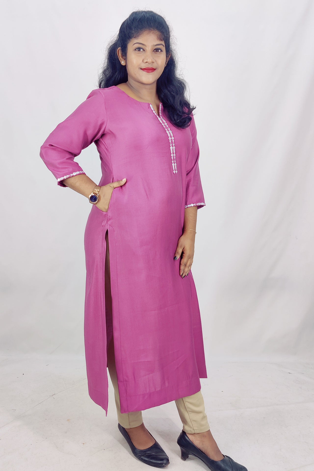 Poly Viscos Slitted Kurta