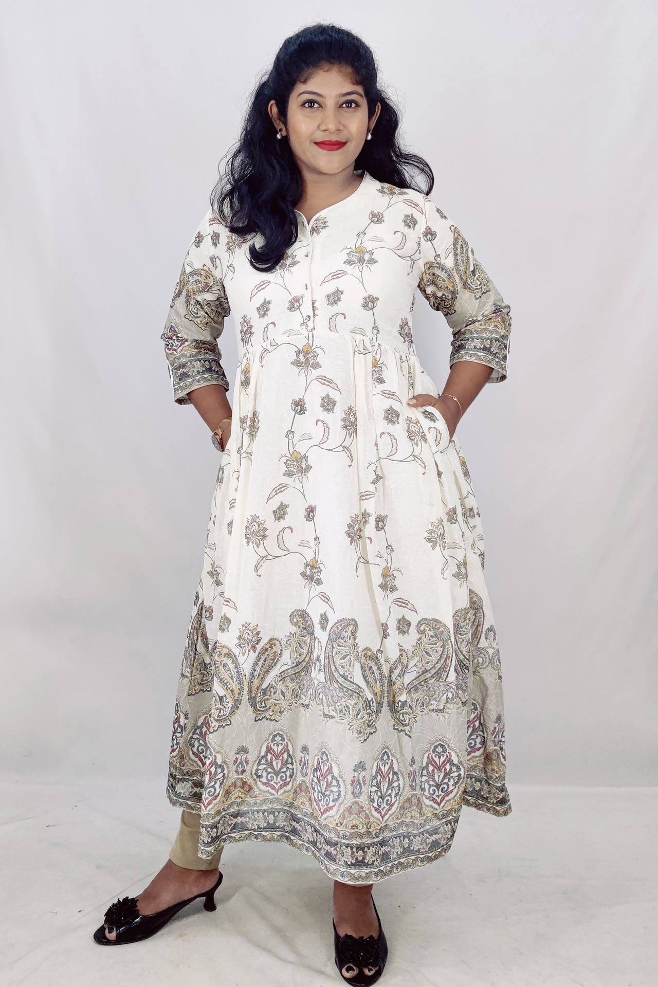 Mulmul Cotton Flared Kurta