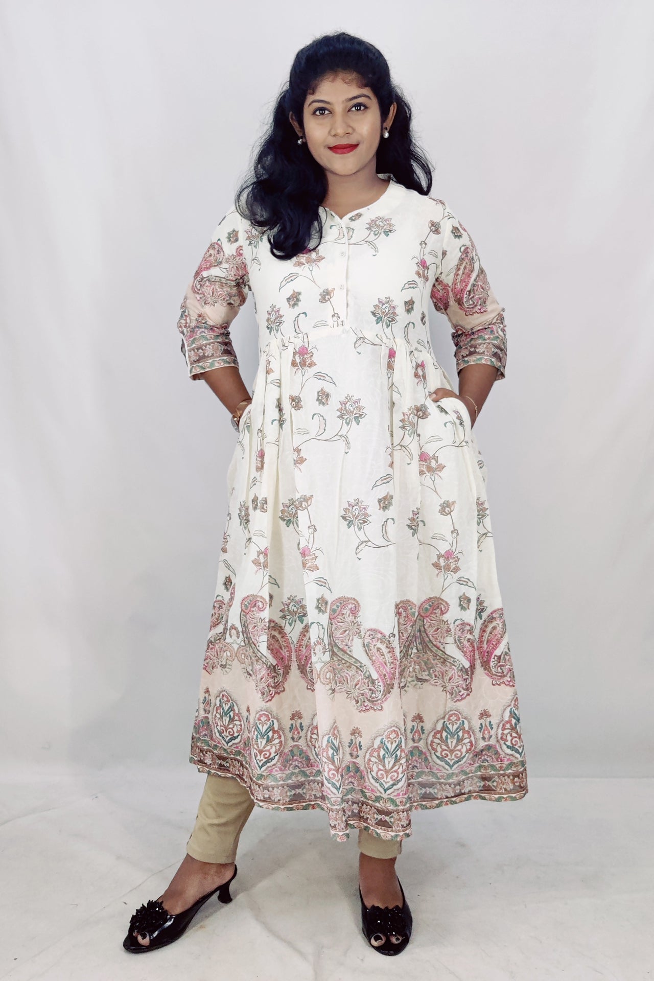 Mulmul Cotton Flared Kurta