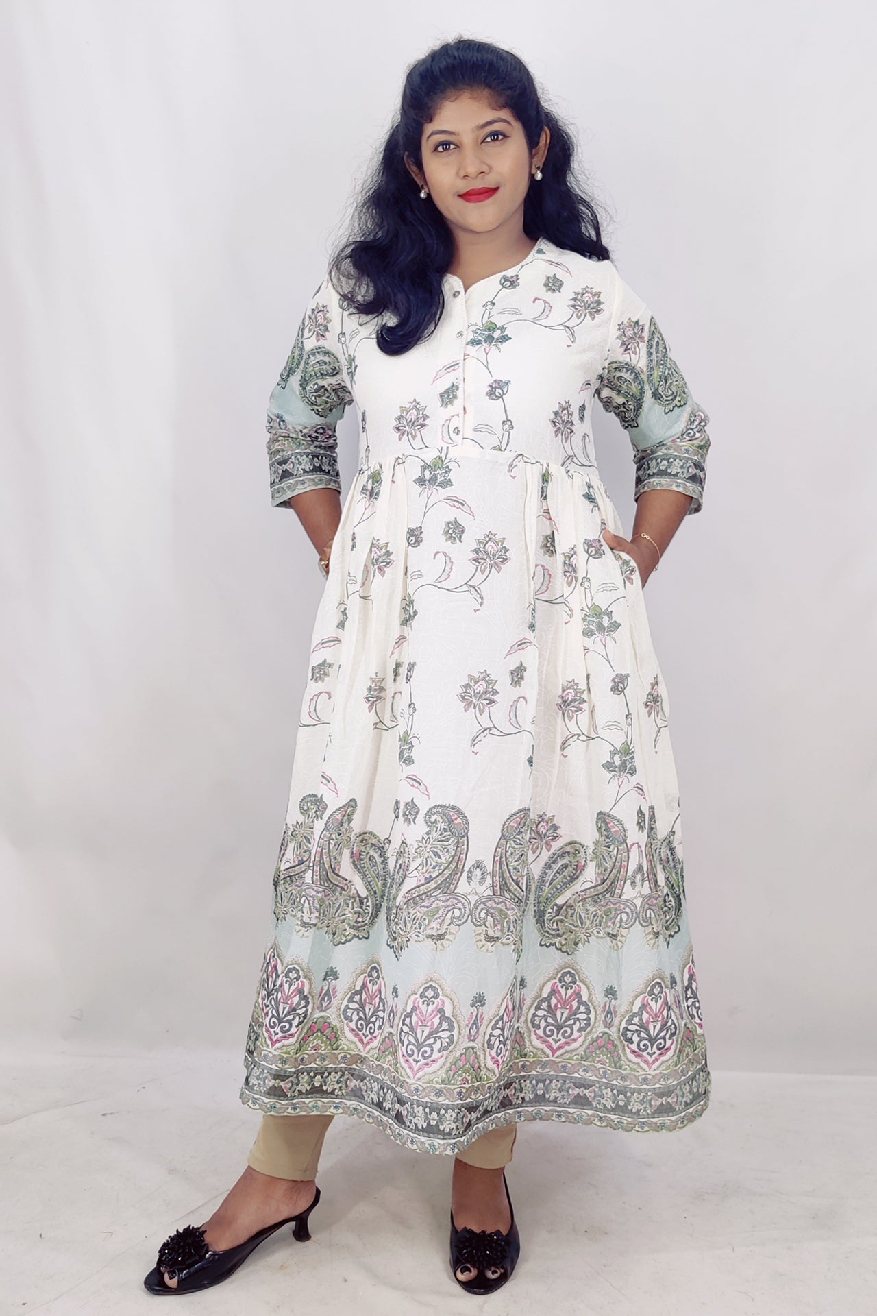 Mulmul Cotton Flared Kurta