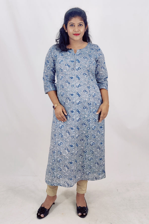 Cotten  Lurex Slitted Kurta