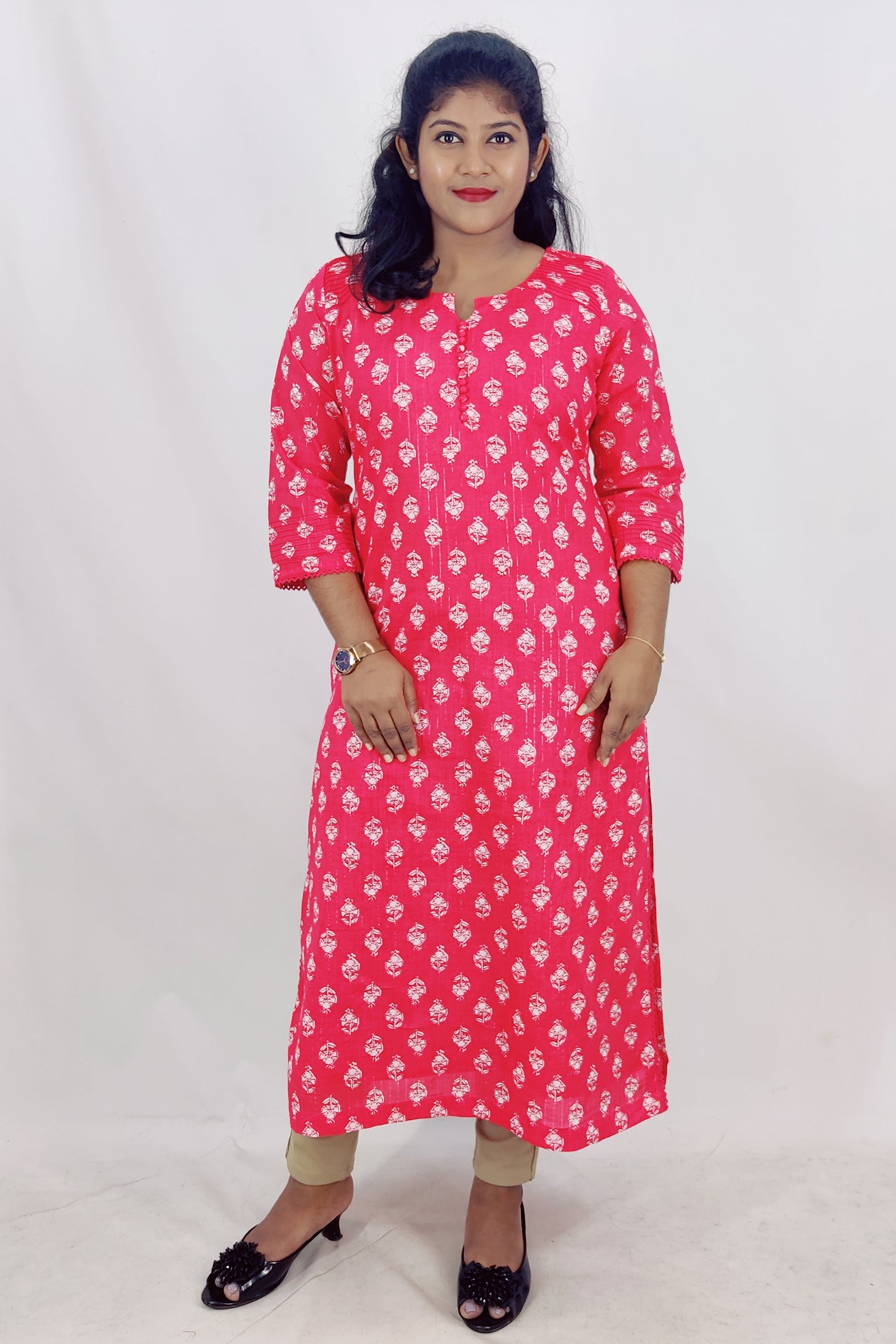 Cotten  Lurex Slitted Kurta