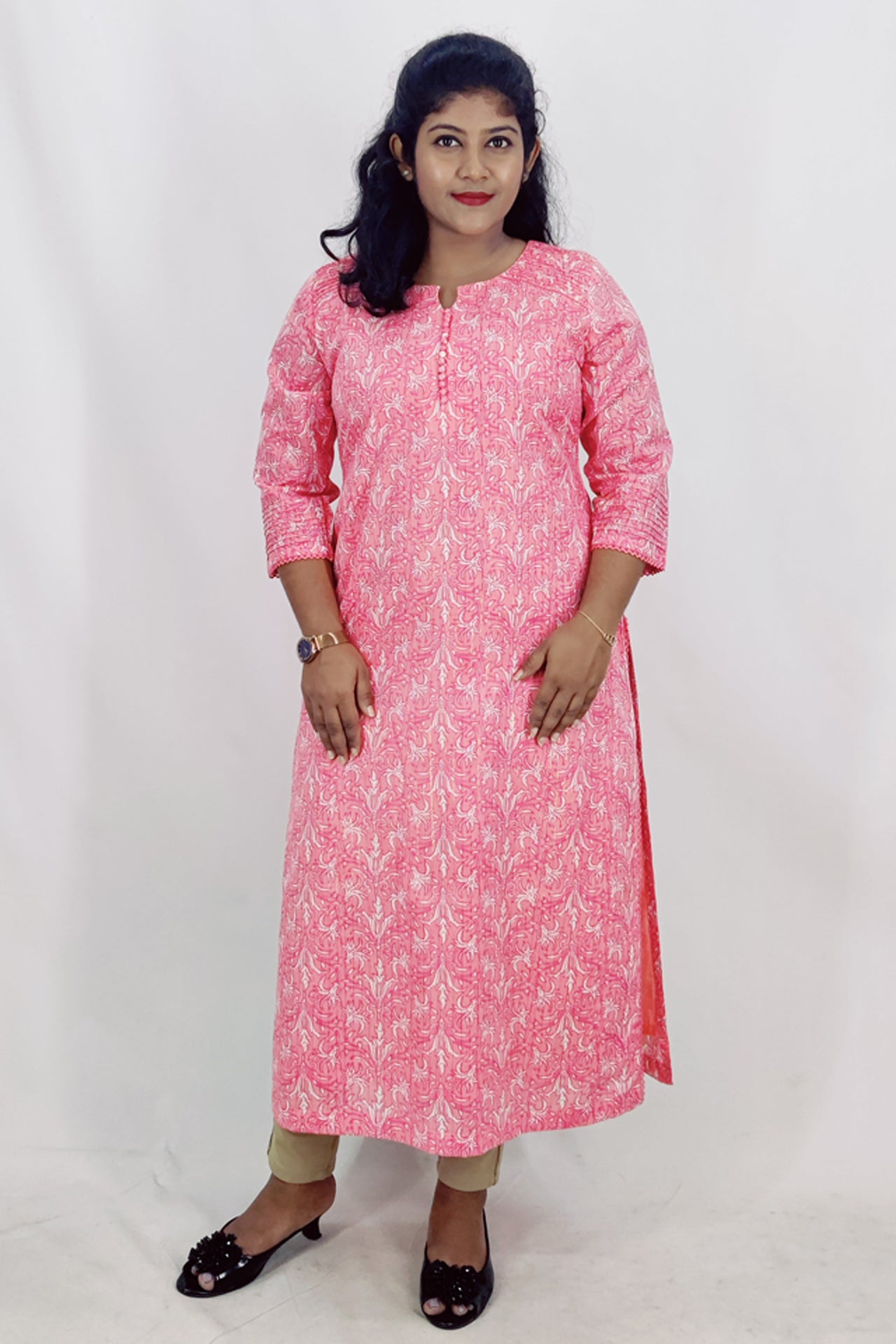 Cotten  Lurex Slitted Kurta