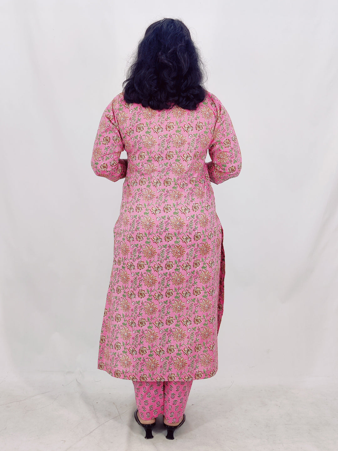 Cotton Floral Printed Gathered Slitted Kurta