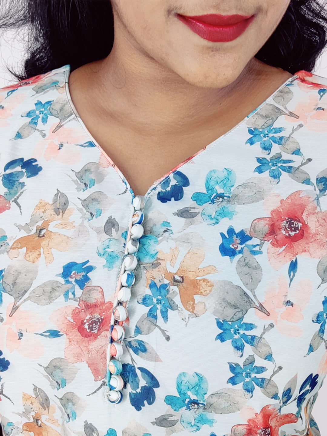 Chanderi Digital Printed Straight Kurta