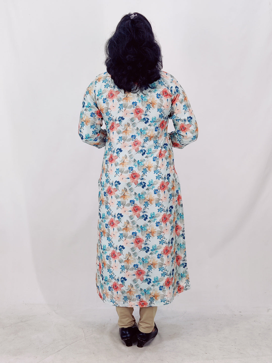 Chanderi Digital Printed Straight Kurta