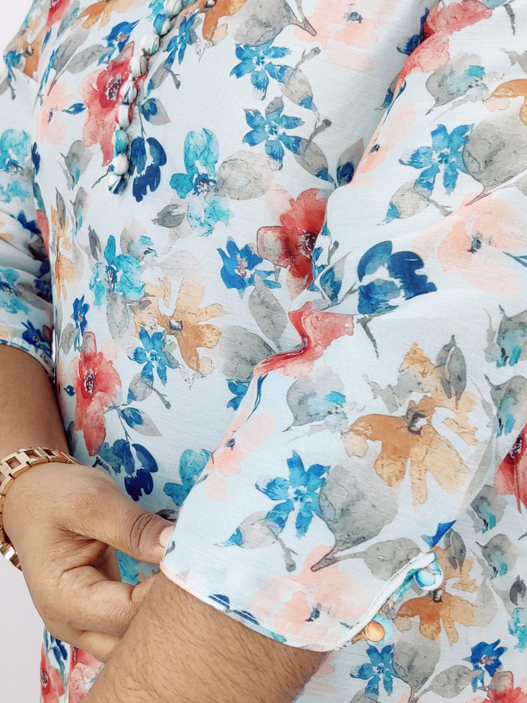 Chanderi Digital Printed Straight Kurta