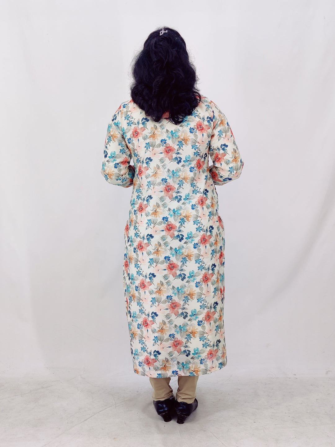Chanderi Digital Printed Straight Kurta
